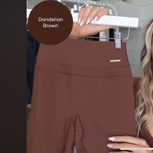 WHITNEY SIMMONS X GYMSHARK DANDELION BROWN LEGGINGS -SMALL